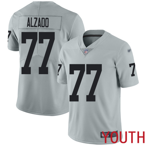 Oakland Raiders Limited Silver Youth Lyle Alzado Jersey NFL Football #77 Inverted Legend Jersey